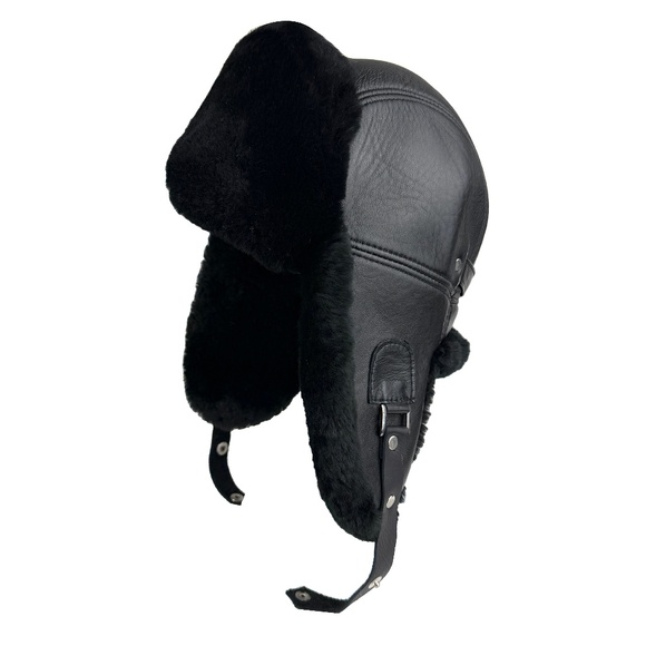 Real Sheepskin Ushanka Trapper Hat – Handmade Aviator Hat with Natural Sheepskin
